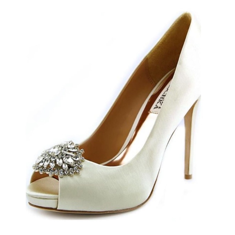 BADGLEY MISCHKA- satin crystal pumps size 7